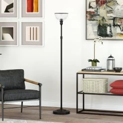 Francis 65 in. Blackened Bronze Torchiere Floor Lamp by Meyer&Cross -Hot Sale HomeGlam Store blackened bronze meyer cross floor lamps fl0727 4f 1000