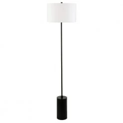 Somerset 64 in. Blackened Bronze Floor Lamp with Drum Shade by Meyer&Cross