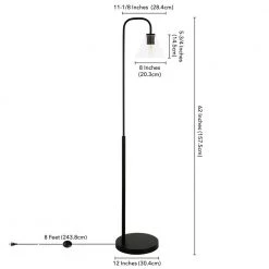 Henderson 62 in. Blackened Bronze Arc Floor Lamp with Clear Glass Shade by Meyer&Cross -Hot Sale HomeGlam Store blackened bronze meyer cross floor lamps fl0774 44 1000