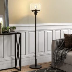 Tatum 62 in. Blackened Bronze Globe and Stem Floor Lamp by Meyer&Cross -Hot Sale HomeGlam Store blackened bronze meyer cross floor lamps fl0858 1f 1000