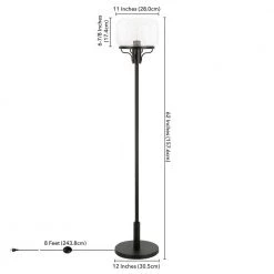Tatum 62 in. Blackened Bronze Globe and Stem Floor Lamp by Meyer&Cross -Hot Sale HomeGlam Store blackened bronze meyer cross floor lamps fl0858 44 1000