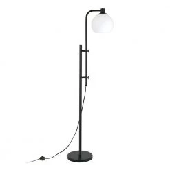 Antho 68 in. Height-Adjustable Blackened Bronze Floor Lamp with White Milk Glass Shade by Meyer&Cross -Hot Sale HomeGlam Store blackened bronze meyer cross floor lamps fl1081 1f 1000