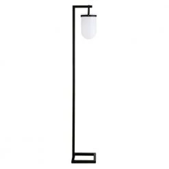 Shiloh 68 in. Blackened Bronze Floor Lamp with White Milk Glass Shade by Meyer&Cross