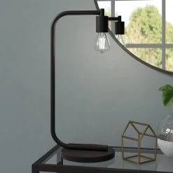 Morgan 20.5 in. Blackened Bronze Arc Table Lamp by Meyer&Cross -Hot Sale HomeGlam Store blackened bronze meyer cross lamp bases tl1027 1f 1000