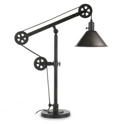 Descartes 29 in. Blackened Bronze Table Lamp with Pulley System table l by Meyer&Cross