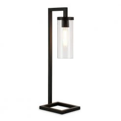 Malva 26 in. Blackened Bronze Table Lamp with Seeded Glass Shade by Meyer&Cross
