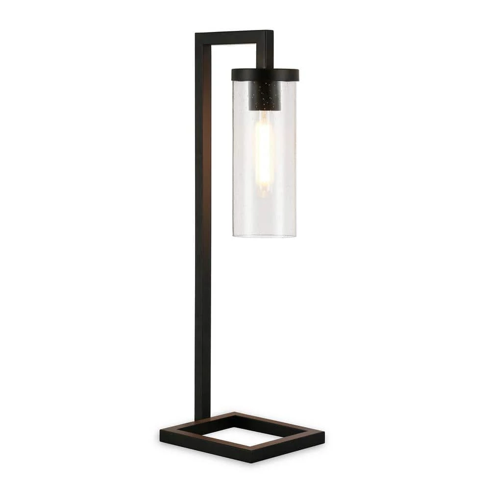 Malva 26 in. Blackened Bronze Table Lamp with Seeded Glass Shade by Meyer&Cross 3 Malva 26 in. Blackened Bronze Table Lamp with Seeded Glass Shade by Meyer&Cross