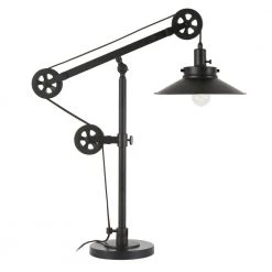 Descartes 29 in. Blackened Bronze Wide Brim Table Lamp with Pulley System by Meyer&Cross -Hot Sale HomeGlam Store blackened bronze meyer cross table lamps tl0156 a0 1000