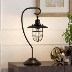 Bay 22 in. Blackened Bronze Nautical Lantern Lamp by Meyer&Cross -Hot Sale HomeGlam Store blackened bronze meyer cross table lamps tl0210 fa 1000
