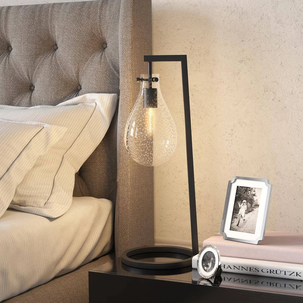 Weston 25 in. Blackened Bronze Seeded Glass Table Lamp by Meyer&Cross 4 Weston 25 in. Blackened Bronze Seeded Glass Table Lamp by Meyer&Cross - Image 2