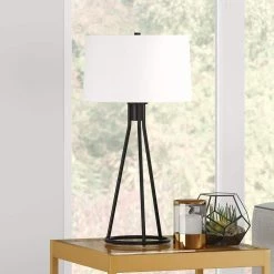 Nova 28 in. Blackened Bronze Tapered Table Lamp by Meyer&Cross -Hot Sale HomeGlam Store blackened bronze meyer cross table lamps tl0393 4f 1000