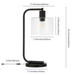 Cadmus 20-1/2 in. Blackened Bronze Table Lamp with Seeded Glass Shade by Meyer&Cross -Hot Sale HomeGlam Store blackened bronze meyer cross table lamps tl0465 76 1000