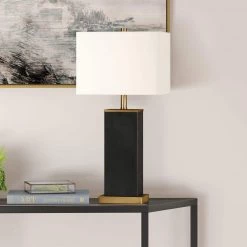 Tamara 25.50 in. Blackened Bronze Hand-Painted Table Lamp with Brass Accents by Meyer&Cross -Hot Sale HomeGlam Store blackened bronze meyer cross table lamps tl0536 4f 1000