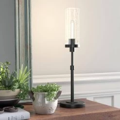 Frieda 26.68 in. Blackened Bronze Table Lamp with Seeded Glass Shade by Meyer&Cross 13 Frieda 26.68 in. Blackened Bronze Table Lamp with Seeded Glass Shade by Meyer&Cross -Hot Sale HomeGlam Store blackened bronze meyer cross table lamps tl0539 1f 1000