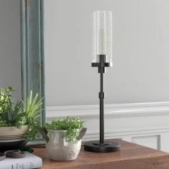 Frieda 26.68 in. Blackened Bronze Table Lamp with Seeded Glass Shade by Meyer&Cross 12 Frieda 26.68 in. Blackened Bronze Table Lamp with Seeded Glass Shade by Meyer&Cross -Hot Sale HomeGlam Store blackened bronze meyer cross table lamps tl0539 4f 1000