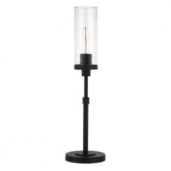 Frieda 26.68 in. Blackened Bronze Table Lamp with Seeded Glass Shade by Meyer&Cross