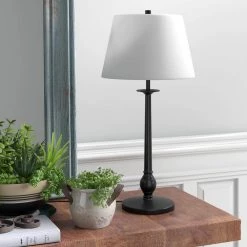 Wilmer 28 in. Blackened Bronze Table Lamp by Meyer&Cross -Hot Sale HomeGlam Store blackened bronze meyer cross table lamps tl0608 4f 1000