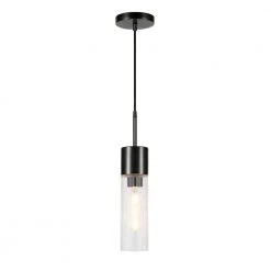 Lance 1-Light Blackened Steel Pendant with Seeded Glass Shade by Meyer&Cross -Hot Sale HomeGlam Store blackened steel meyer cross chandeliers pd0582 c3 1000