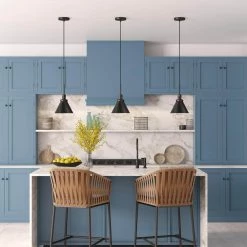 Zeno 1-Light Blackened Steel Pendant with Metal Shade by Meyer&Cross -Hot Sale HomeGlam Store blackened steel meyer cross chandeliers pd0720 31 1000