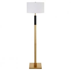Teagan 62 in. Brass and Black Floor Lamp by Meyer&Cross