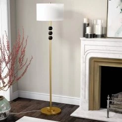 Bernard 62 in. Two-Tone Brass and Blackened Bronze Floor Lamp by Meyer&Cross -Hot Sale HomeGlam Store brass and blackened bronze meyer cross floor lamps fl0820 1f 1000
