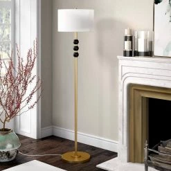 Bernard 62 in. Two-Tone Brass and Blackened Bronze Floor Lamp by Meyer&Cross -Hot Sale HomeGlam Store brass and blackened bronze meyer cross floor lamps fl0820 31 1000