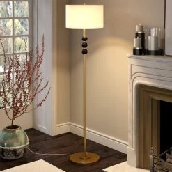 Bernard 62 in. Two-Tone Brass and Blackened Bronze Floor Lamp by Meyer&Cross -Hot Sale HomeGlam Store brass and blackened bronze meyer cross floor lamps fl0820 44 1000