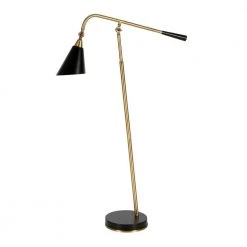 Vidal 58-3/4 in. 2-Tone Brass and Matte Black Floor Lamp with Adjustable Swing Arm by Meyer&Cross -Hot Sale HomeGlam Store brass and matte black meyer cross floor lamps fl0420 44 1000