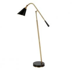 Vidal 58-3/4 in. 2-Tone Brass and Matte Black Floor Lamp with Adjustable Swing Arm by Meyer&Cross -Hot Sale HomeGlam Store brass and matte black meyer cross floor lamps fl0420 4f 1000