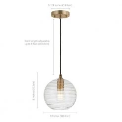 Wayve 1-Light Brass Pendant with Rippled Clear Glass Shade by Meyer&Cross -Hot Sale HomeGlam Store brass meyer cross chandeliers pd0077 1f 1000