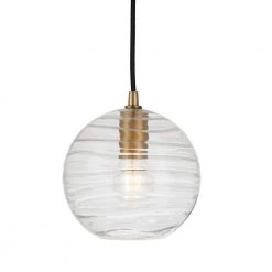 Wayve 1-Light Brass Pendant with Rippled Clear Glass Shade by Meyer&Cross -Hot Sale HomeGlam Store brass meyer cross chandeliers pd0077 4f 1000