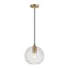 Wayve 1-Light Brass Pendant with Rippled Clear Glass Shade by Meyer&Cross -Hot Sale HomeGlam Store brass meyer cross chandeliers pd0077 64 1000