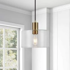 Henri 1-Light Hand-Blown Glass Pendant with Brass Accents by Meyer&Cross -Hot Sale HomeGlam Store brass meyer cross chandeliers pd0096 31 1000