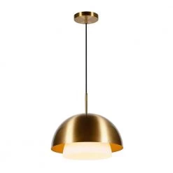 Rhett Brass Metal and White Frosted Glass Pendant by Meyer&Cross -Hot Sale HomeGlam Store brass meyer cross chandeliers pd0326 4f 1000