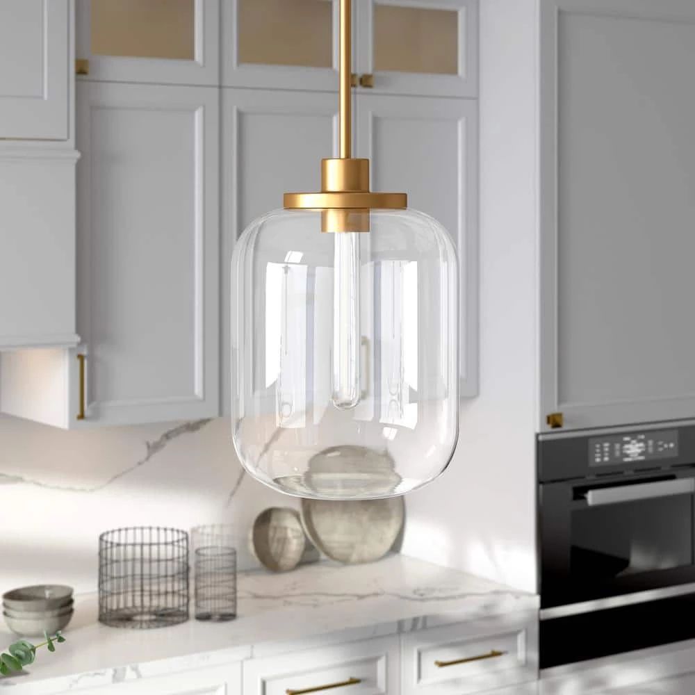Agnolo 1-Light Brass Pendant with Clear Glass Shade by Meyer&Cross 6 Agnolo 1-Light Brass Pendant with Clear Glass Shade by Meyer&Cross - Image 4