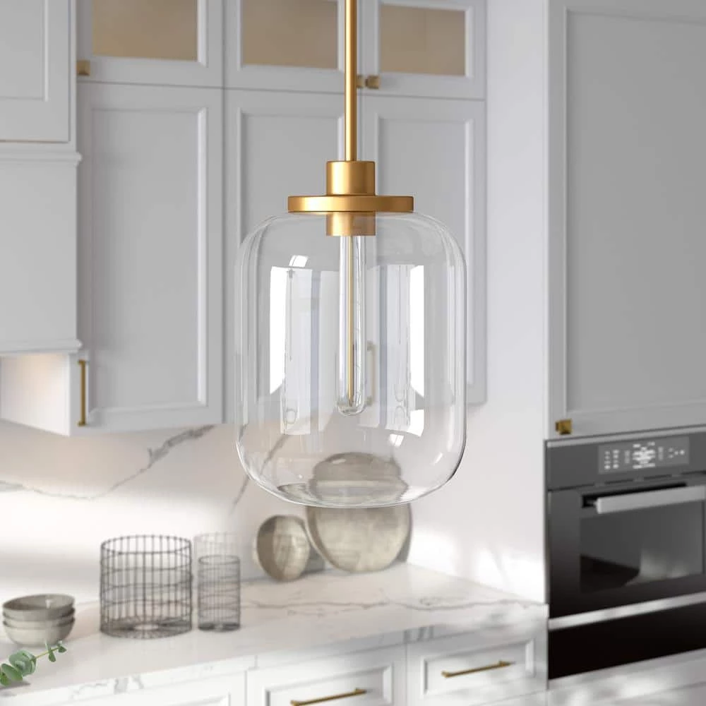 Agnolo 1-Light Brass Pendant with Clear Glass Shade by Meyer&Cross 5 Agnolo 1-Light Brass Pendant with Clear Glass Shade by Meyer&Cross - Image 3