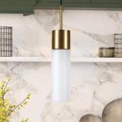 Lance 1-Light Brass Pendant with White Milk Glass Shade by Meyer&Cross -Hot Sale HomeGlam Store brass meyer cross chandeliers pd0491 c3 1000