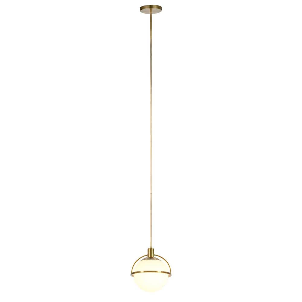Cieonna 1-Light Brass Pendant with White Milk Glass Shade by Meyer&Cross 5 Cieonna 1-Light Brass Pendant with White Milk Glass Shade by Meyer&Cross - Image 3