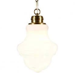 Annie 1-Light Brass Pendant with White Milk Glass Shade by Meyer&Cross -Hot Sale HomeGlam Store brass meyer cross chandeliers pd0502 4f 1000