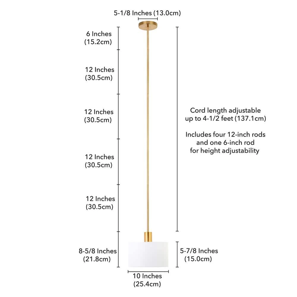 Henri 1-Light Brass Pendant with Fabric Shade by Meyer&Cross 8 Henri 1-Light Brass Pendant with Fabric Shade by Meyer&Cross - Image 6