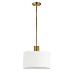Henri 1-Light Brass Pendant with Fabric Shade by Meyer&Cross
