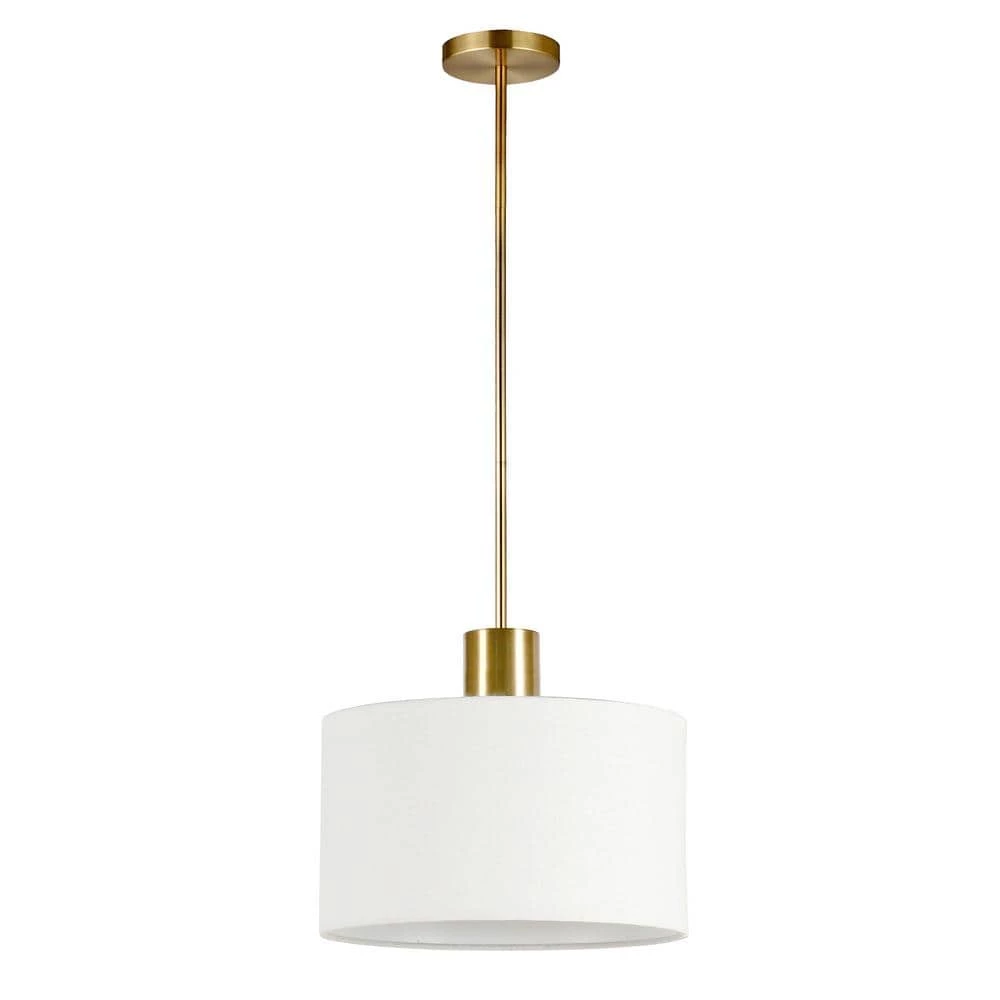 Henri 1-Light Brass Pendant with Fabric Shade by Meyer&Cross 3 Henri 1-Light Brass Pendant with Fabric Shade by Meyer&Cross