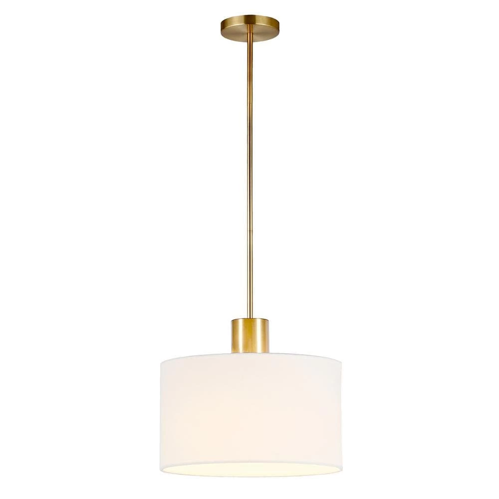 Henri 1-Light Brass Pendant with Fabric Shade by Meyer&Cross 5 Henri 1-Light Brass Pendant with Fabric Shade by Meyer&Cross - Image 3