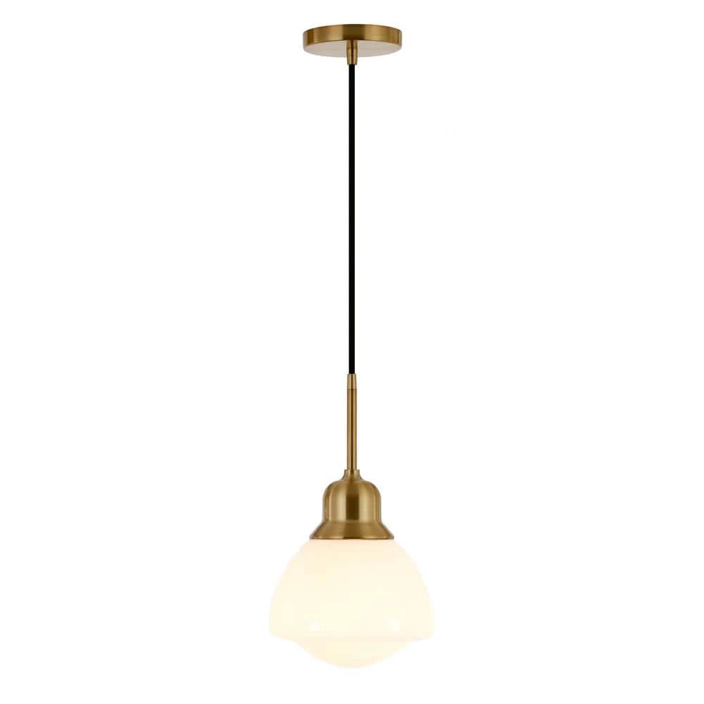 Brooks 1-Light Brass Pendant with White Milk Glass Shade by Meyer&Cross 5 Brooks 1-Light Brass Pendant with White Milk Glass Shade by Meyer&Cross - Image 3