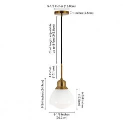 Brooks 1-Light Brass Pendant with White Milk Glass Shade by Meyer&Cross 15 Brooks 1-Light Brass Pendant with White Milk Glass Shade by Meyer&Cross -Hot Sale HomeGlam Store brass meyer cross chandeliers pd0607 fa 1000