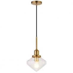 Zariza 1-Light Brass Pendant with Clear Glass Shade by Meyer&Cross -Hot Sale HomeGlam Store brass meyer cross chandeliers pd0612 c3 1000