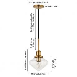 Zariza 1-Light Brass Pendant with Clear Glass Shade by Meyer&Cross -Hot Sale HomeGlam Store brass meyer cross chandeliers pd0612 fa 1000