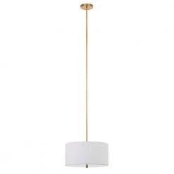 Ellis 1-Light Brass Pendant with Fabric Shade by Meyer&Cross