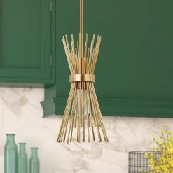 Andromeda 1-Light Brass Starburst Pendant by Meyer&Cross -Hot Sale HomeGlam Store brass meyer cross chandeliers pd0695 4f 1000