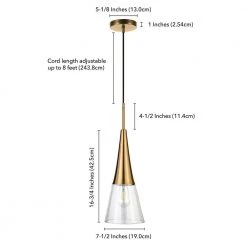 Myra 1-Light Brass Pendant with Clear Glass Shade by Meyer&Cross -Hot Sale HomeGlam Store brass meyer cross chandeliers pd0756 44 1000